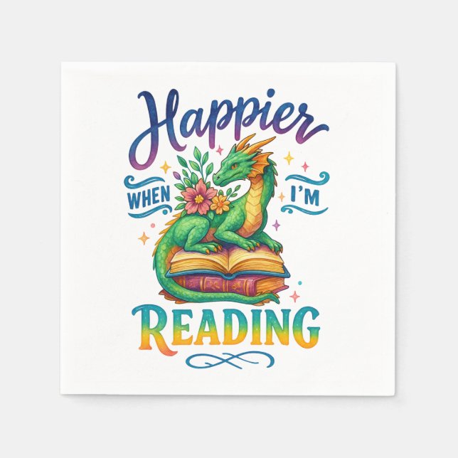 Happier When I'm Reading  Napkins (Front)