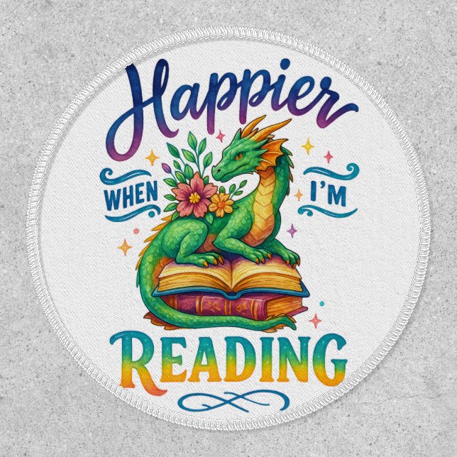 Happier When I'm Reading  Patch (Front)