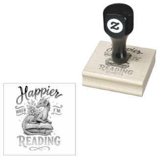 Happier When I'm Reading  Rubber Stamp
