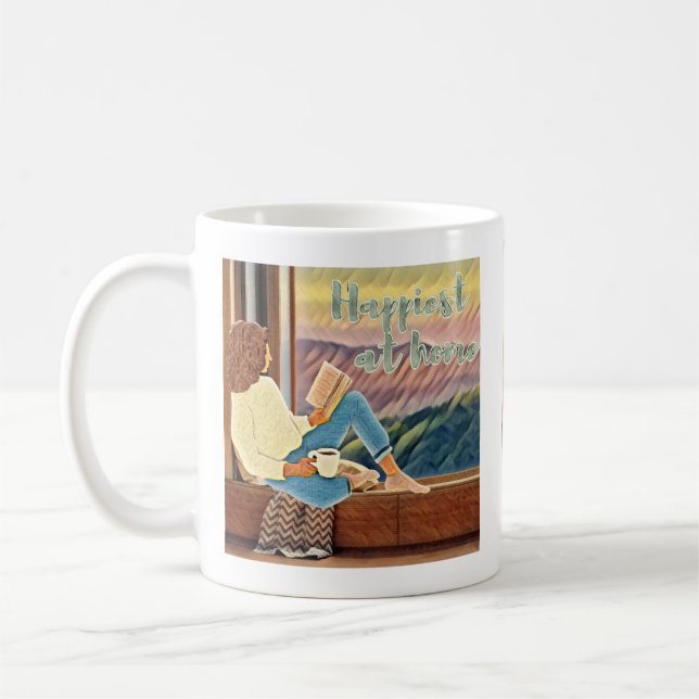 'Happiest at Home' Coffee Mug (Left)