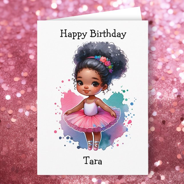 Happiest Birthday Ballerina Coloring Page Girl's Card (Creator Uploaded)
