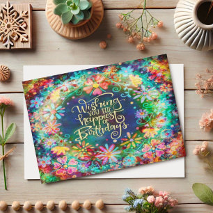 Happiest Birthday Floral Beautiful Inspirivity Card