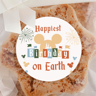 Happiest Birthday On Earth Magical Birthday Classi Classic Round Sticker