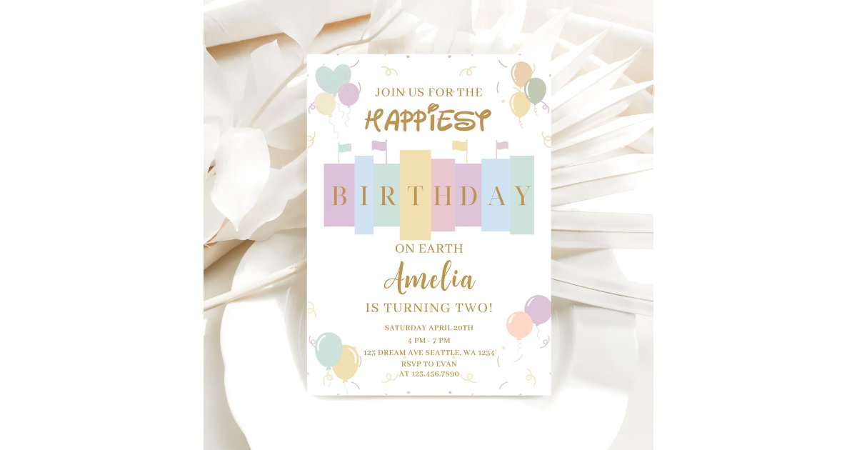 Happiest Birthday On Earth Magical Birthday Invitation