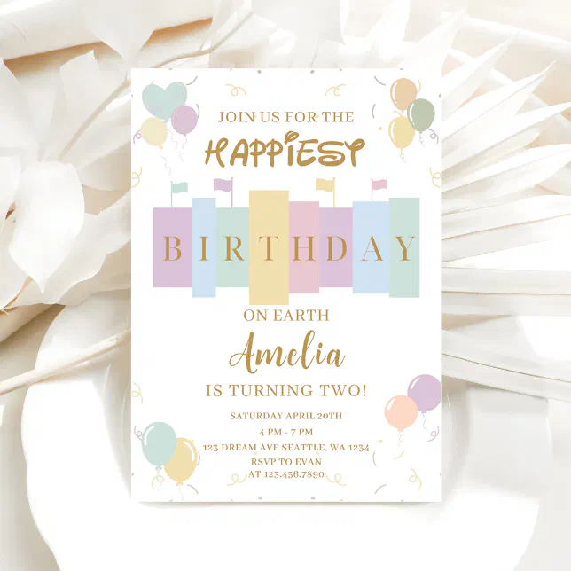Happiest Birthday On Earth Magical Birthday Invitation