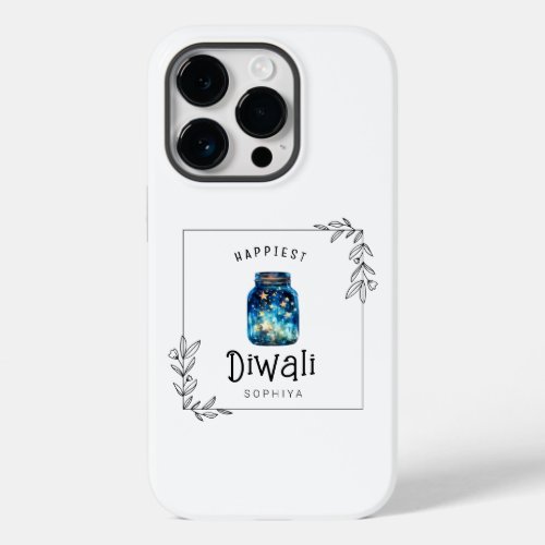 Happiest Diwali watercolour stars customisable Case_Mate iPhone 14 Pro Case