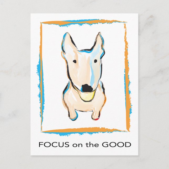 Happiest dog ever English bull Terrier Postcard (Front)