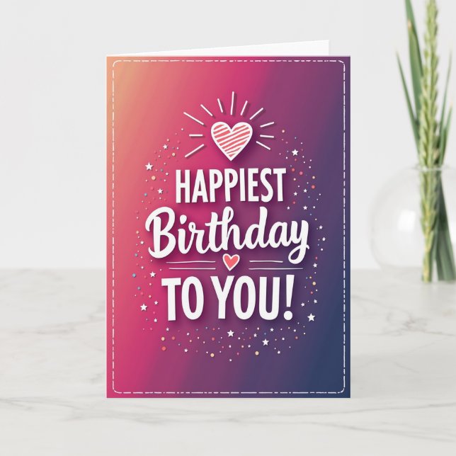 Happiest Gradient Birthday Card (Front)