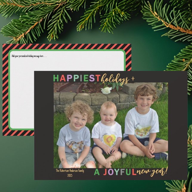 Happiest Holidays & A Joyful New Year Photo Holiday Card (Creator Uploaded)