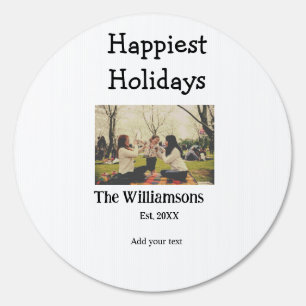 Happiest holidays add family name year photomodern sign
