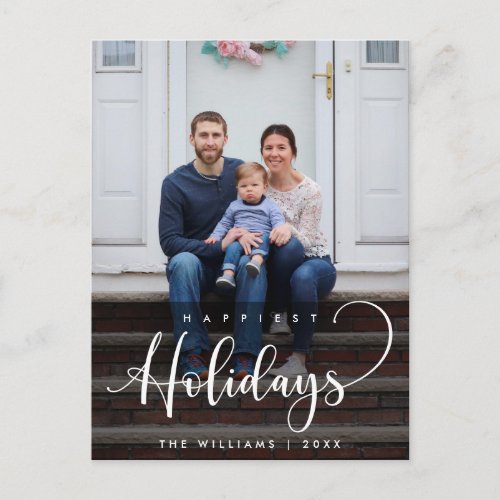 Happiest Holidays Christmas Greeting Family Photo Postcard