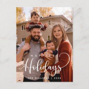 Happiest Holidays, Christmas Greeting Family Photo Postcard