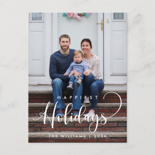 Happiest Holidays Christmas Greeting Family Photo Postcard