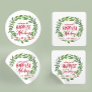 Happiest holidays corporate business christmas classic round sticker