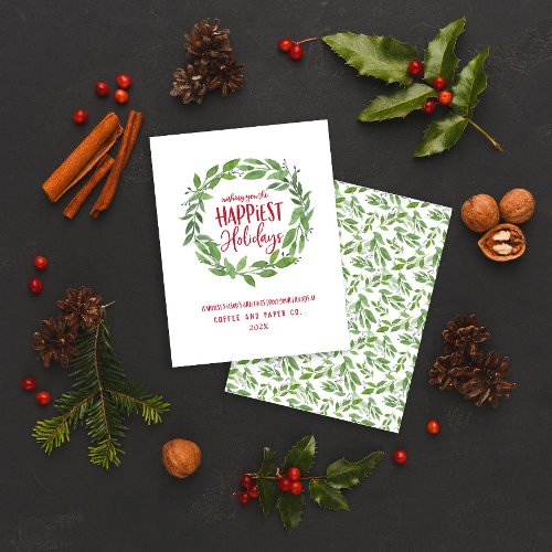 Happiest holidays corporate business christmas holiday card