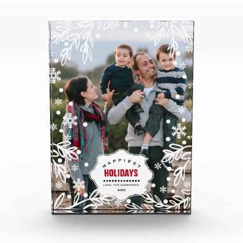 Happiest Holidays Custom Christmas Photo Block