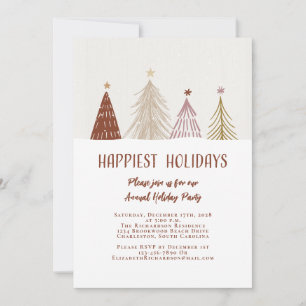 Happiest Holidays Elegant Holiday Party Festive Invitation