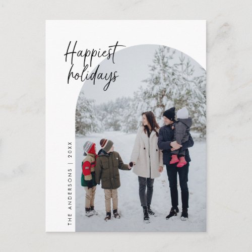 Happiest Holidays Family Photo Arch Frame Postcard