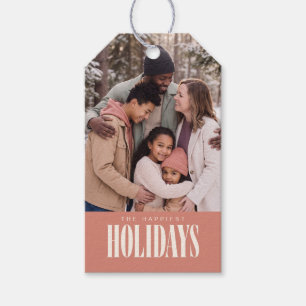 Happiest Holidays Family Photo Gift Tags