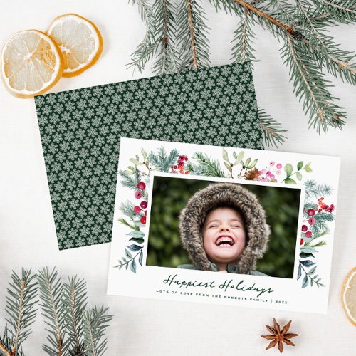 happiest holidays frame photo christmas card