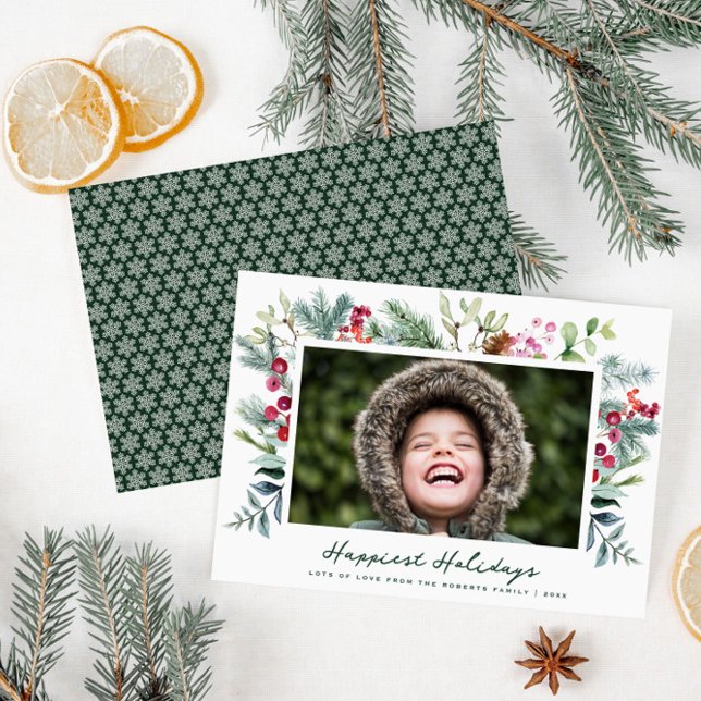 happiest holidays frame photo christmas card (Creator Uploaded)