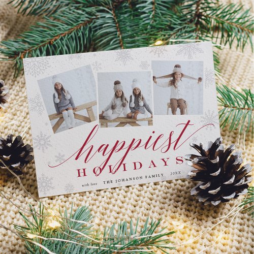 Happiest Holidays  Holiday Photo Collage Card