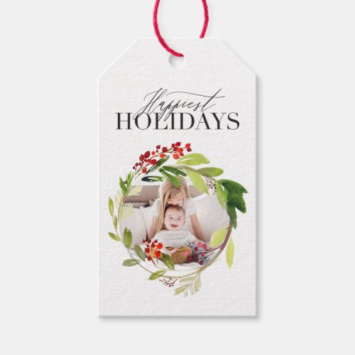 Happiest holidays photo gift tags