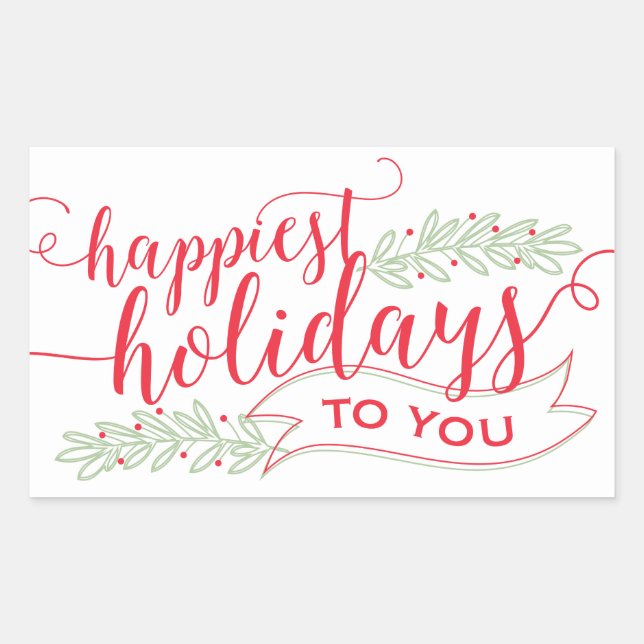 Happiest Holidays Script Stickers (Front)