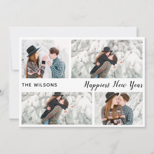 happiest new year chic modern multi photo new year holiday card