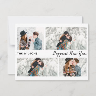 happiest new year chic modern multi photo new year holiday card