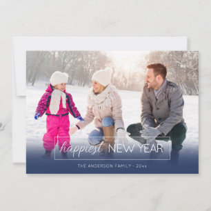 Happiest New Year Modern Photo Holiday Card