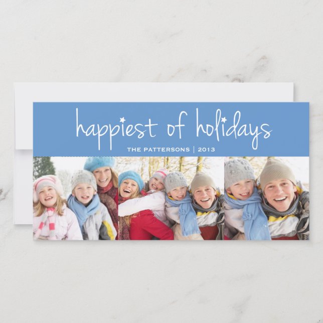 Happiest of Holidays Christmas Greeting Photo Card (Front)
