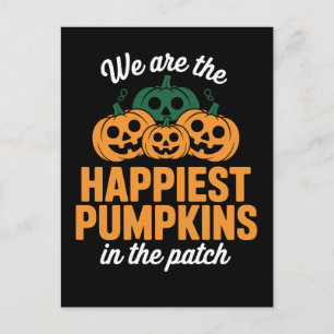 Happiest Pumpkins in the Patch Halloween Postcard