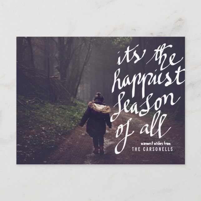Happiest Season Of All Typography Holiday Photo (Front)