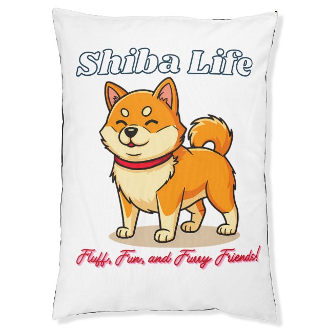 Happiest Shiba Inu Dog Pet Bed (Front Vertical)