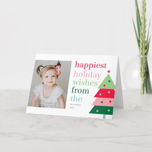 Happiest Tree Fun Modern Holiday Photo Card