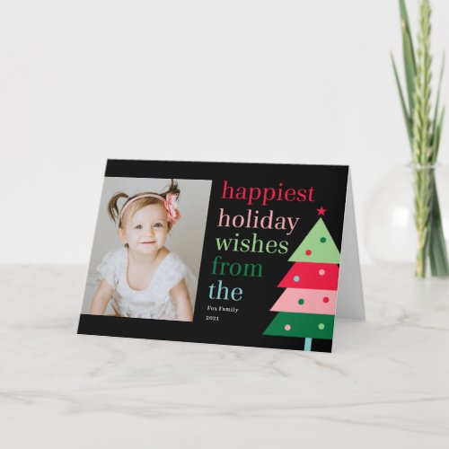 Happiest Tree Fun Modern Holiday Photo Card