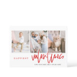 Happiest Valentines Red Lettering Photo Collage Holiday Card Happiest Valentines Red Lettering Photo Collage Holiday Card