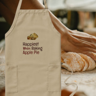 Happiest  when baking  Apple Pie  Long Apron