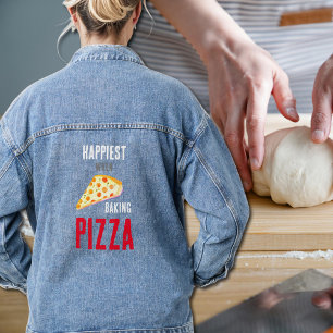 Happiest when baking Pizza Denim Jacket