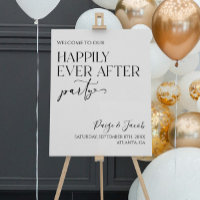 Happily After Party Wedding Reception Welcome Sign