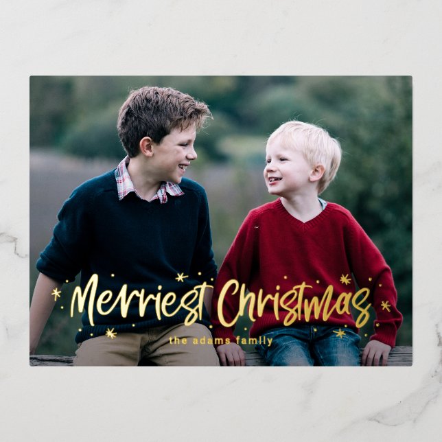 Happily Drawn Merriest Christmas Foil Postcard (Front)