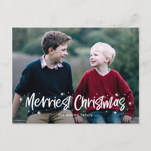 Happily Drawn Merriest Christmas Holiday Postcard