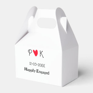 Happily Engaged add couple name letter date year h Favor Boxes