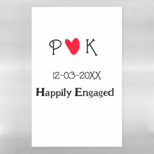 Happily Engaged add couple name letter date year h Magnetic Dry Erase Sheet