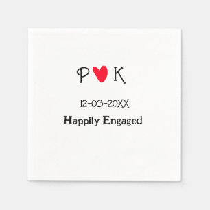 Happily Engaged add couple name letter date year h Napkins
