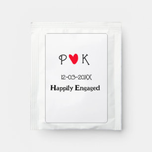 Happily Engaged add couple name letter date year h Tea Bag Drink Mix
