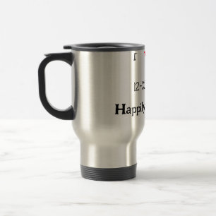 Happily Engaged add couple name letter date year h Travel Mug
