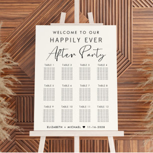 Happily Ever After 12 Table Wedding Seating Chart Foam Board