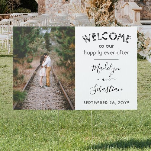 Happily Ever After 1 Sided Large Wedding Welcome Sign
